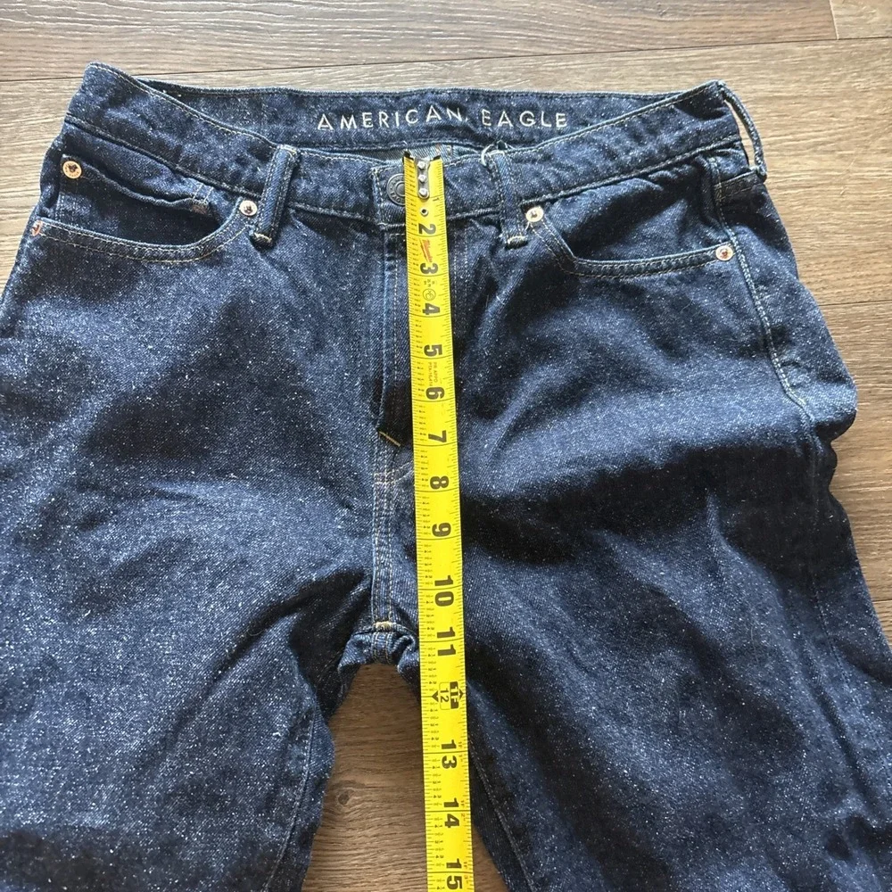 American Eagle Original Straight Jeans Men's 30x34 Denim Dark Blue White Speckle